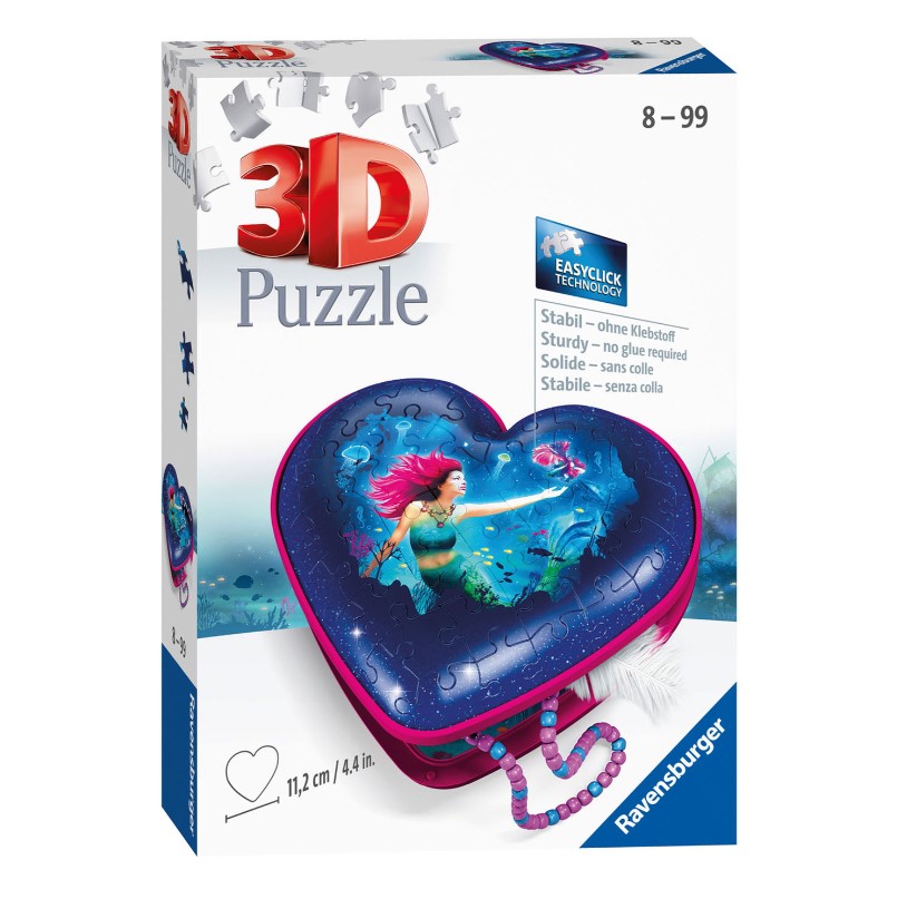Puzzle 3D Ravensburger Cutie Inima Sirena 54 piese RVS3D11249 - poza 2