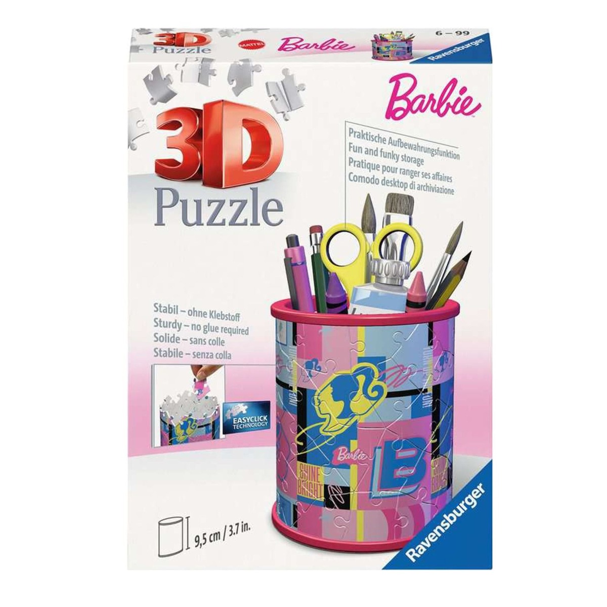 Puzzle 3D Ravensburger Suport Pixuri Barbie 54 piese RVS3D11585 - poza 1