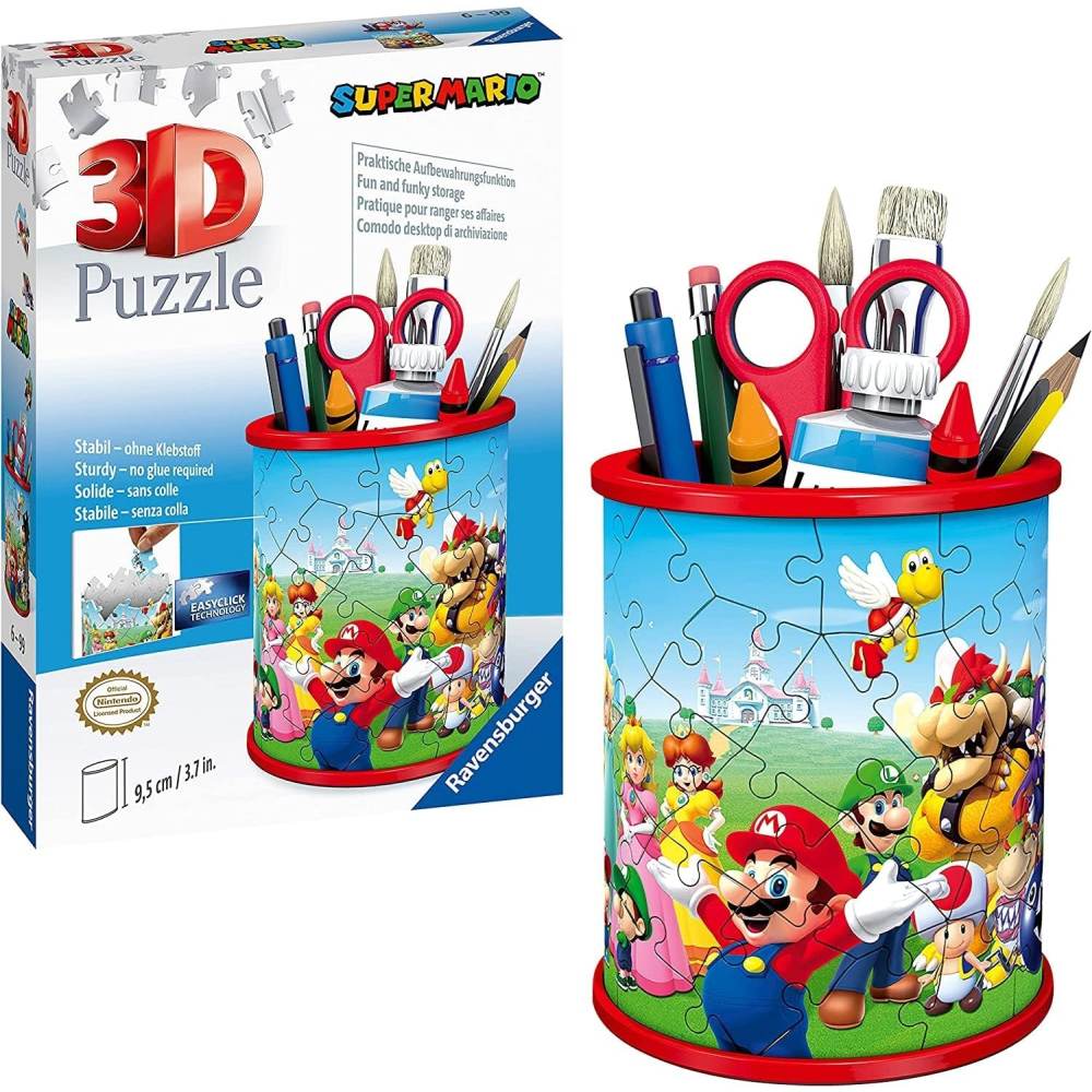 Puzzle 3D Ravensburger suport pixuri Super Mario 54 piese - poza 1