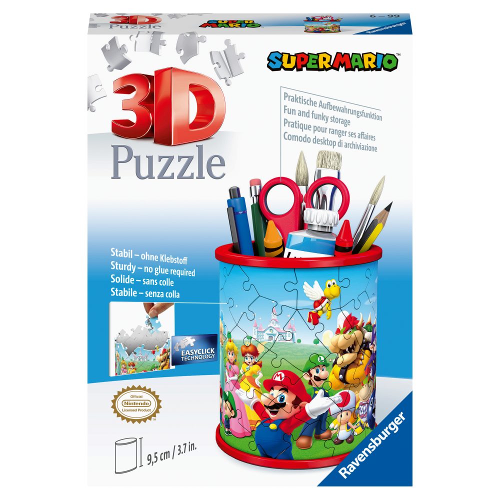 Puzzle 3D Ravensburger suport pixuri Super Mario 54 piese - poza 3