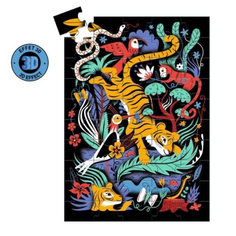 Puzzle 3D Saltul Tigrului, Djeco - poza 2