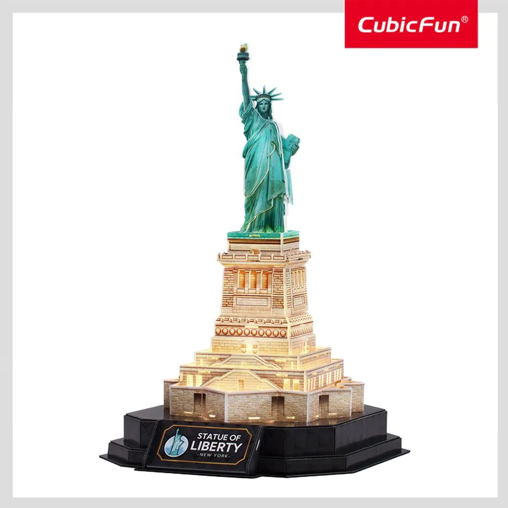 Puzzle 3D Statue Of Liberty New York Night Edition cu LED 79 piese - poza 2