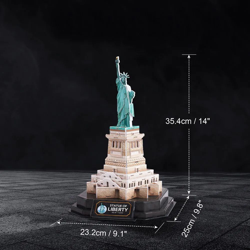 Puzzle 3D Statue Of Liberty New York Night Edition cu LED 79 piese - poza 4