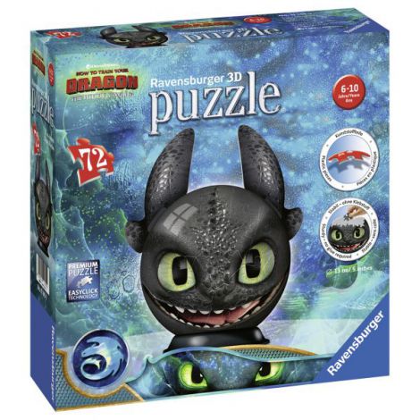 Puzzle 3D Toothless, 72 Piese - poza 1