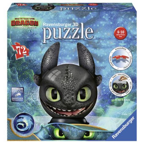 Puzzle 3D Toothless, 72 Piese - poza 2