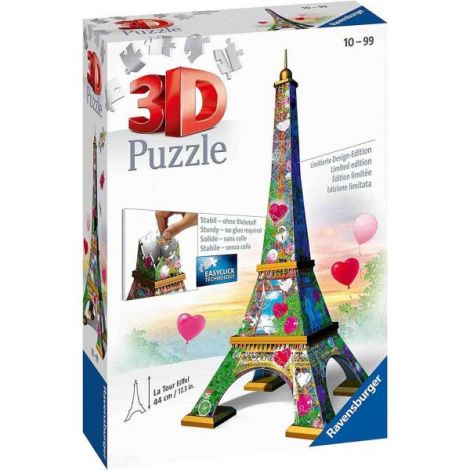 Puzzle 3D Turnul Eiffel Cu Inimioare, 216 Piese - poza 2