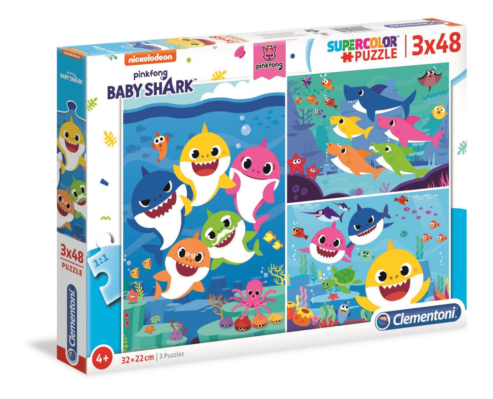 Puzzle 3x48 piese Clementoni Baby Shark