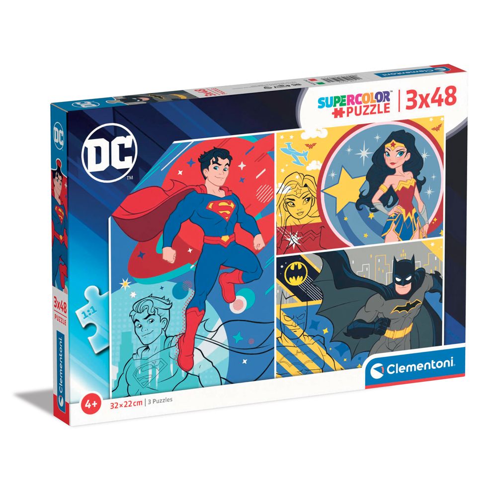 Puzzle 3x48 piese Clementoni DC Comics - poza 1
