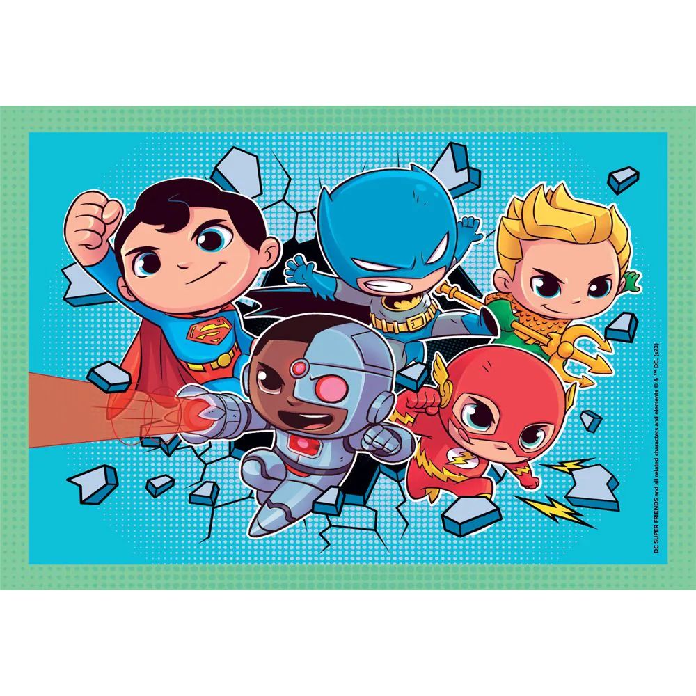 Puzzle 4 in 1 Clementoni Supercolor DC Super Friends 21520 - poza 2