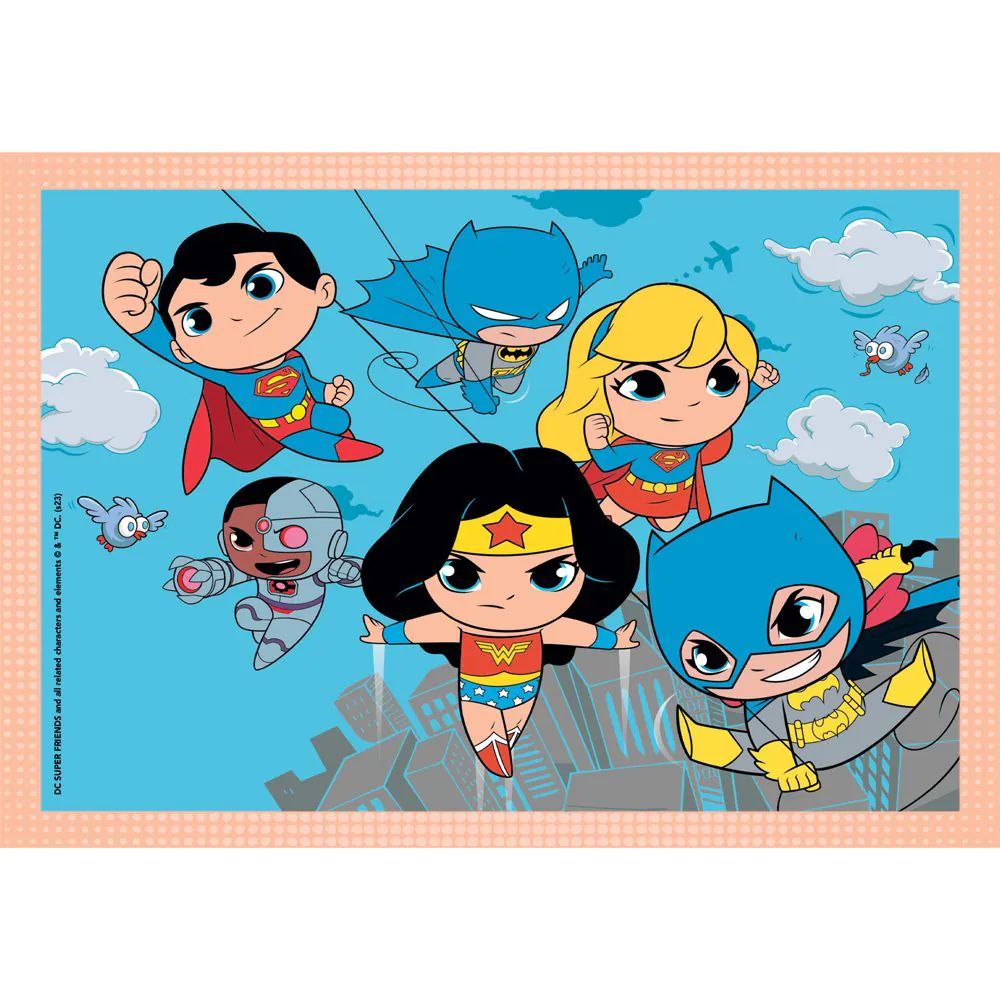 Puzzle 4 in 1 Clementoni Supercolor DC Super Friends 21520 - poza 4