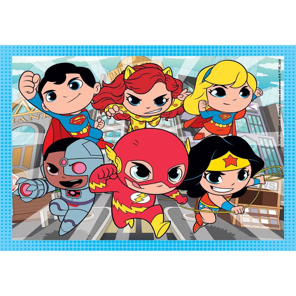 Puzzle 4 in 1 Clementoni Supercolor DC Super Friends 21520 - poza 5