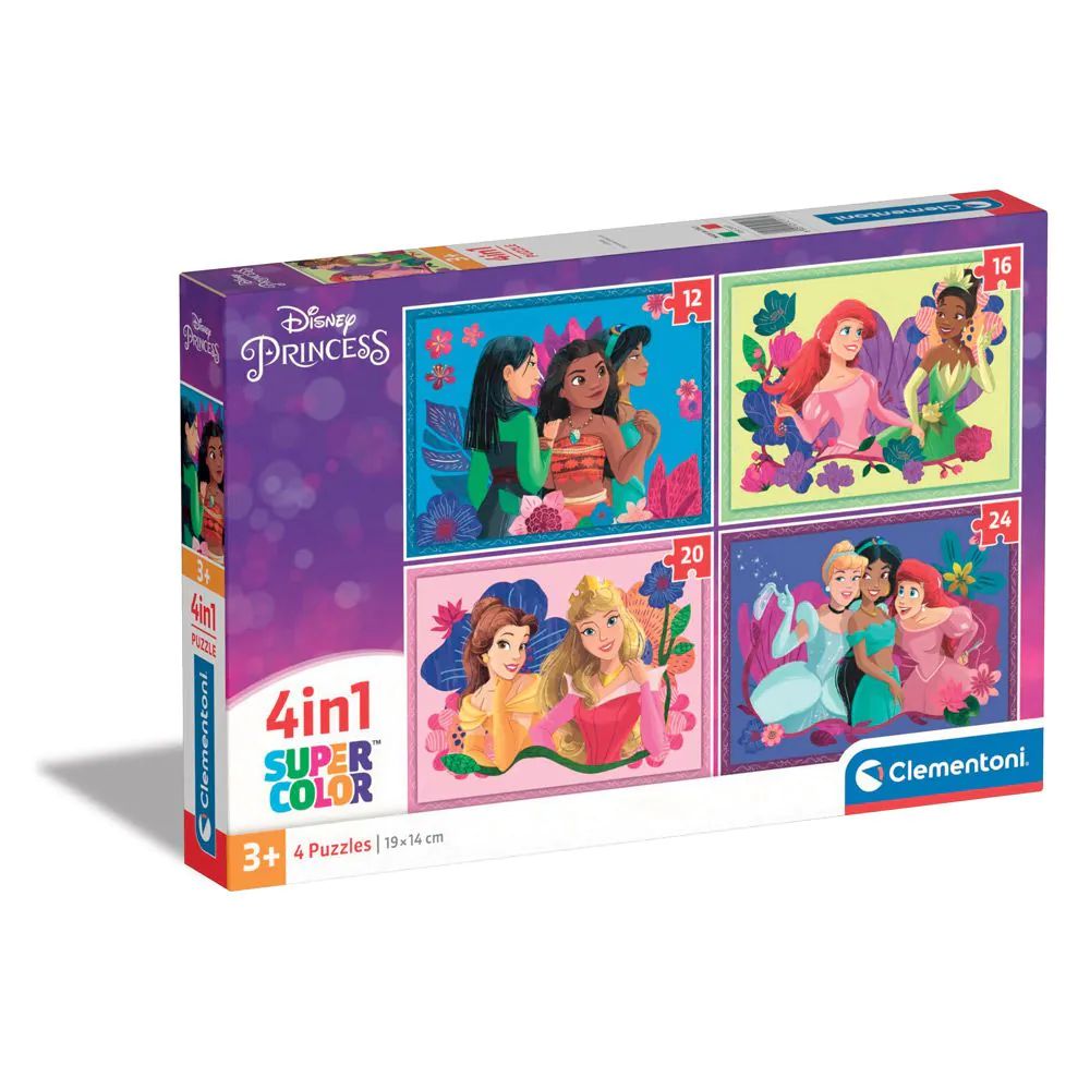 Puzzle 4 in 1 Clementoni Supercolor Disney Princess 21517 - poza 1