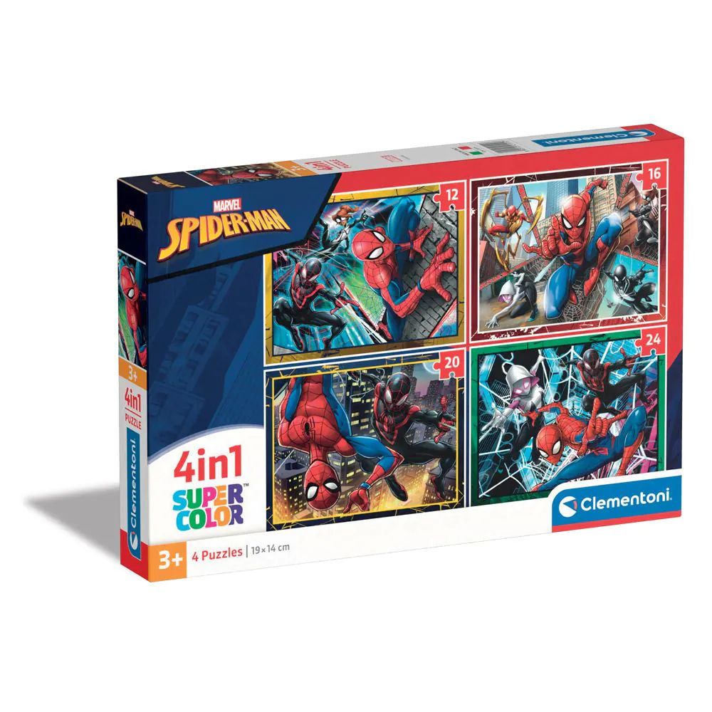 Puzzle 4 in 1 Clementoni Supercolor Spiderman 21515 - poza 1