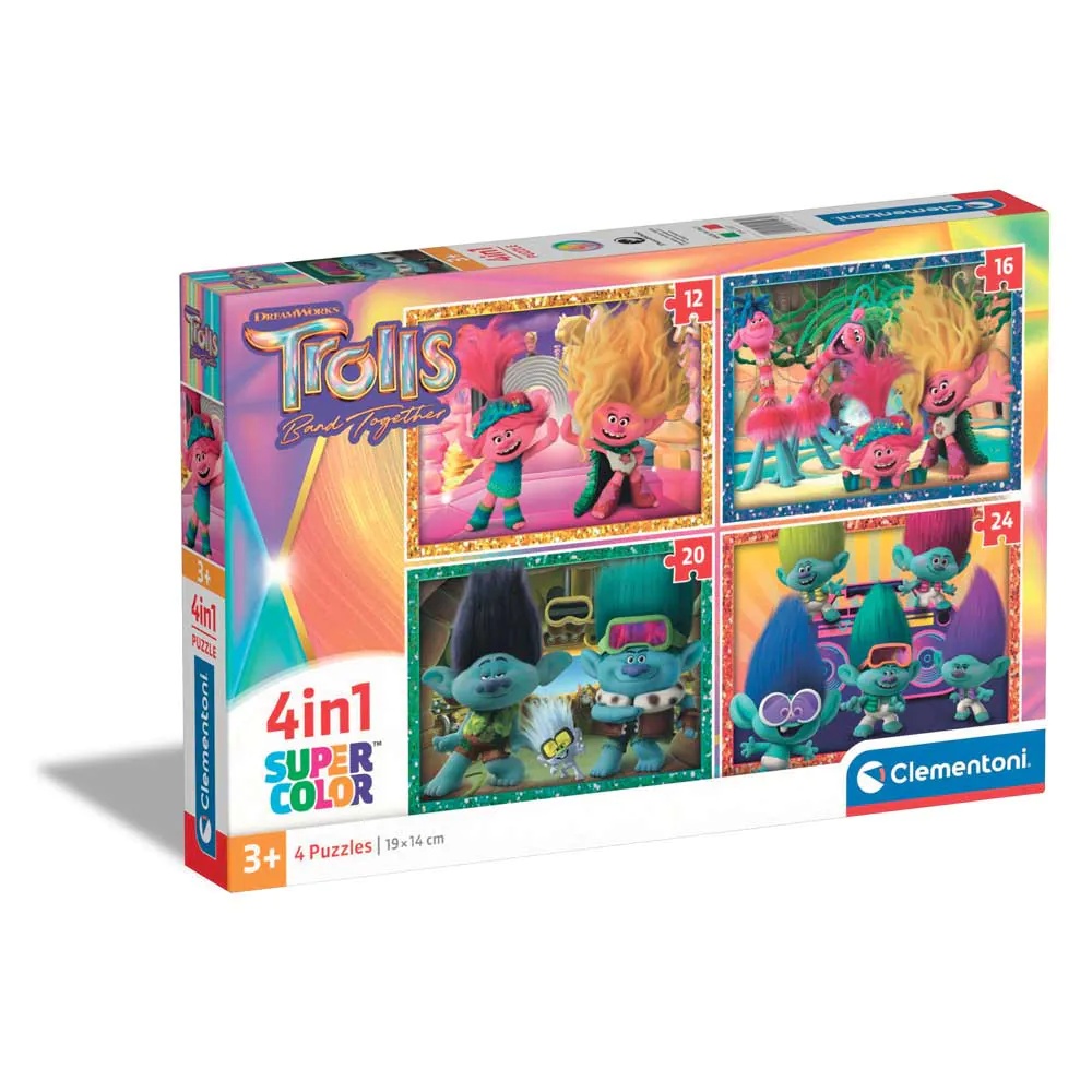 Puzzle 4 in 1 Clementoni Trolls 3 21527 - poza 1