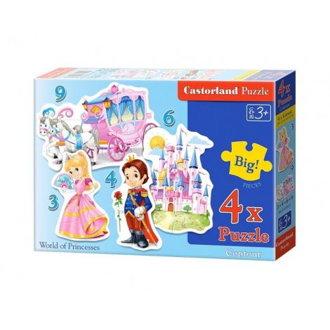 Puzzle 4 in 1 Lumea Printeselor Castorland - poza 1