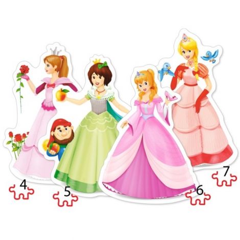 Puzzle 4 in 1 Printese dragute Castorland - poza 2