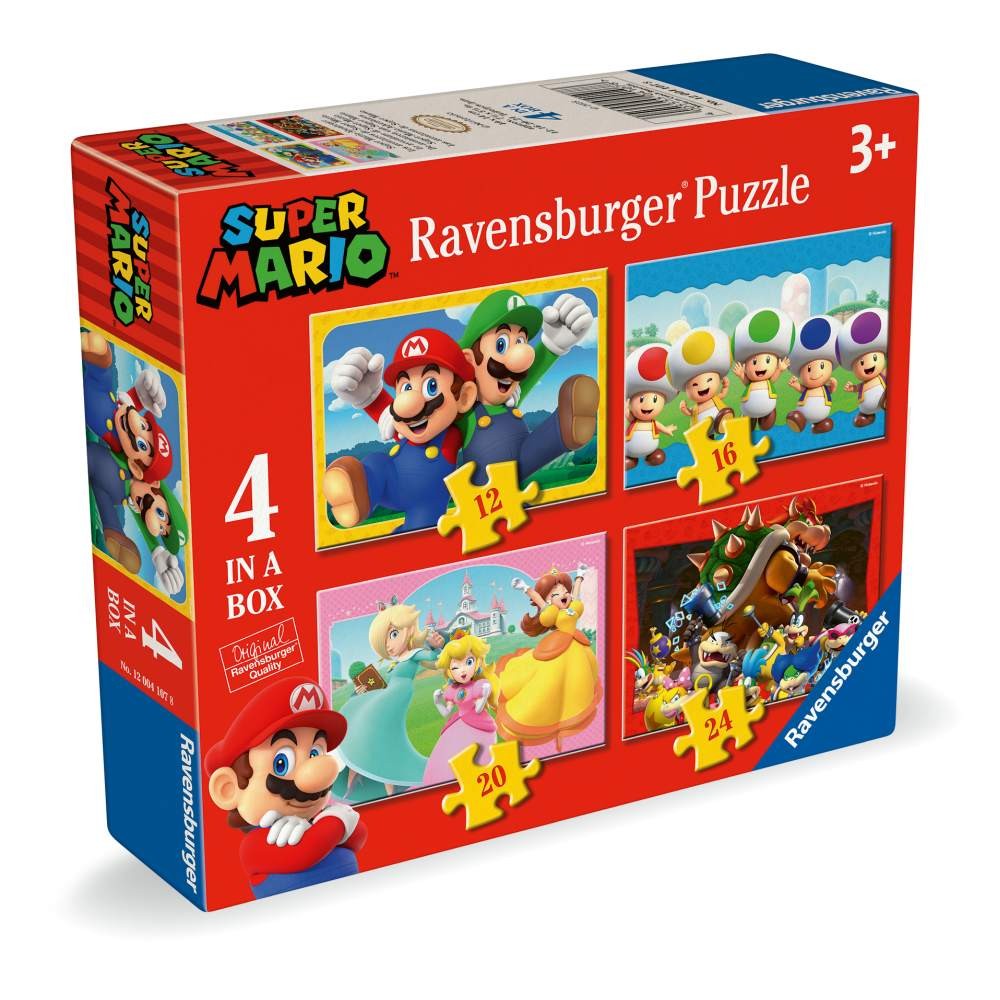 Puzzle 4 x 12,16,20,24 piese Ravensburger Super Mario - poza 2