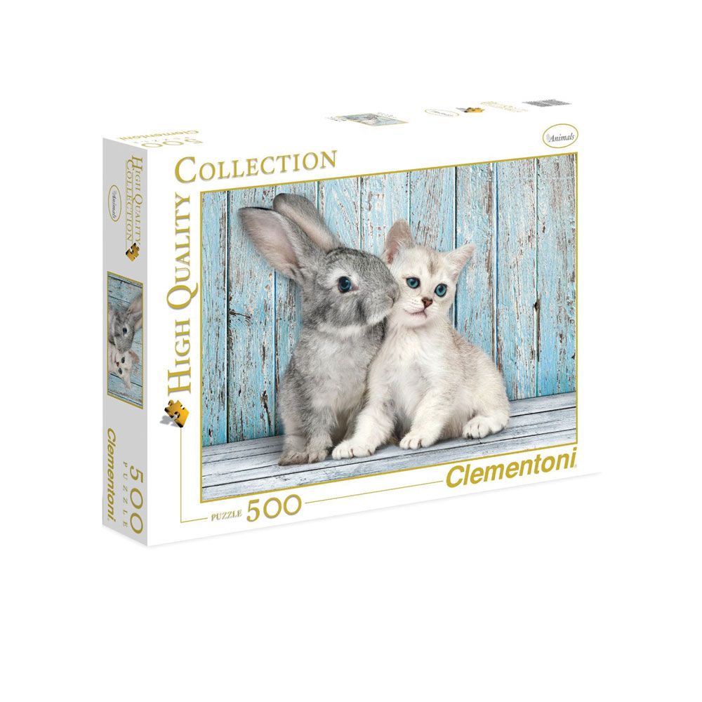 Puzzle 500 piese Clementoni Kitten and Bunny - poza 1