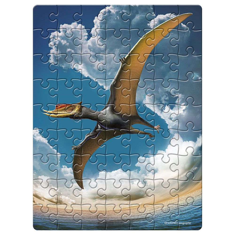 Puzzle 63 piese in ou metalic National Geographic Cubic Fun Pterosaur - poza 2