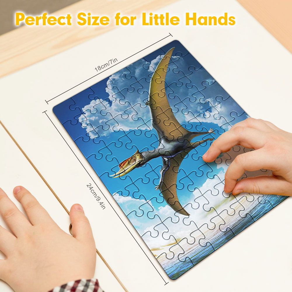 Puzzle 63 piese in ou metalic National Geographic Cubic Fun Pterosaur - poza 5