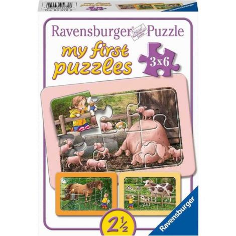 Puzzle Animale De La Ferma, 3X6 Piese - poza 1