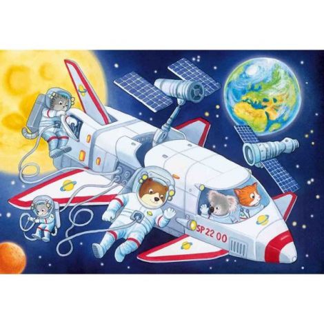 Puzzle Animale In Spatiu, 2X24 Piese - poza 1