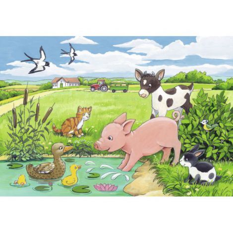 Puzzle animale la ferma, 2x12 piese - poza 2