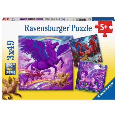 Puzzle Animale Mitice, 3X49 Piese - poza 4