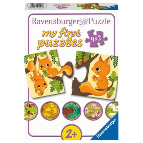 PUZZLE ANIMALE SI PUIUTII LOR, 9x2 PIESE - poza 1