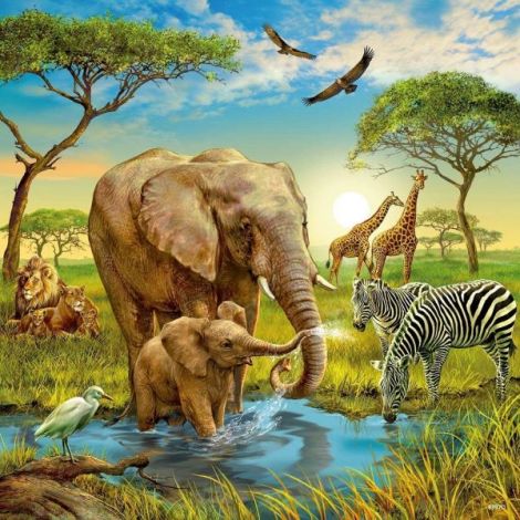 Puzzle Animalele Pamantului, 3X49 Piease - poza 1