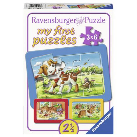 Puzzle Animalute Copii, 3X6 Piese - poza 1