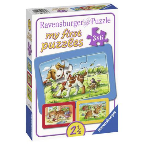 Puzzle Animalute Copii, 3X6 Piese - poza 2