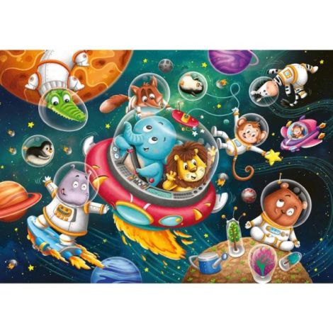 Puzzle animalute in spatiu 2x12 piese - poza 1