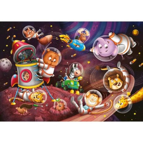 Puzzle animalute in spatiu 2x12 piese - poza 2