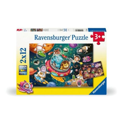 Puzzle animalute in spatiu 2x12 piese - poza 3