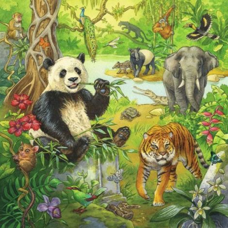 Puzzle Aventuri In Jungla, 3X49 Piese - poza 1