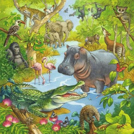 Puzzle Aventuri In Jungla, 3X49 Piese - poza 2