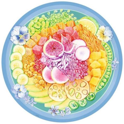 Puzzle Cerc Bol Cu Fructe Si Legume, 500 Piese - poza 1