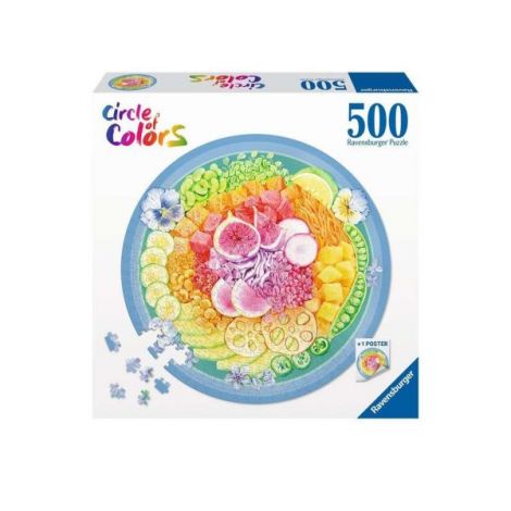 Puzzle Cerc Bol Cu Fructe Si Legume, 500 Piese - poza 2