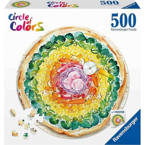 Puzzle Cerc Pizza, 500 Piese - poza 2