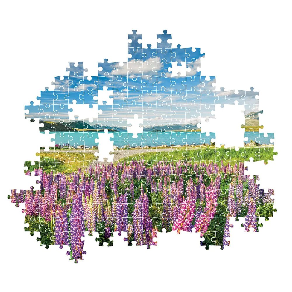 Puzzle Clementoni 1500 piese Flori de Lupic pe malul lacului Tekapo 31728 - poza 4