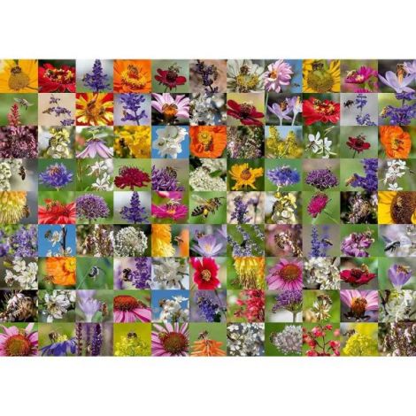 Puzzle Colaj Cu Albine Si Flori, 1000 Piese - poza 1