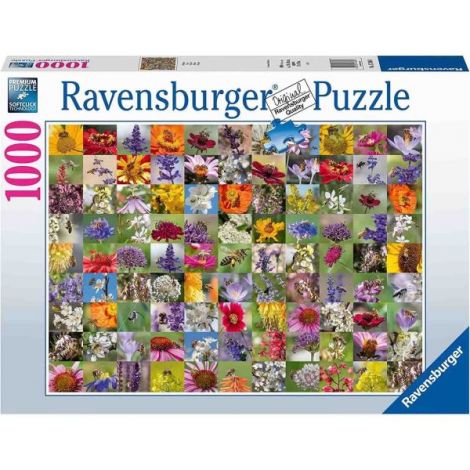 Puzzle Colaj Cu Albine Si Flori, 1000 Piese - poza 2