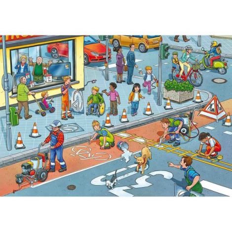 Puzzle Constructia Strazii, 2X12 Piese - poza 1