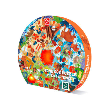 Puzzle copii epoca de piatra, cu lumini led (102 piese) - poza 2