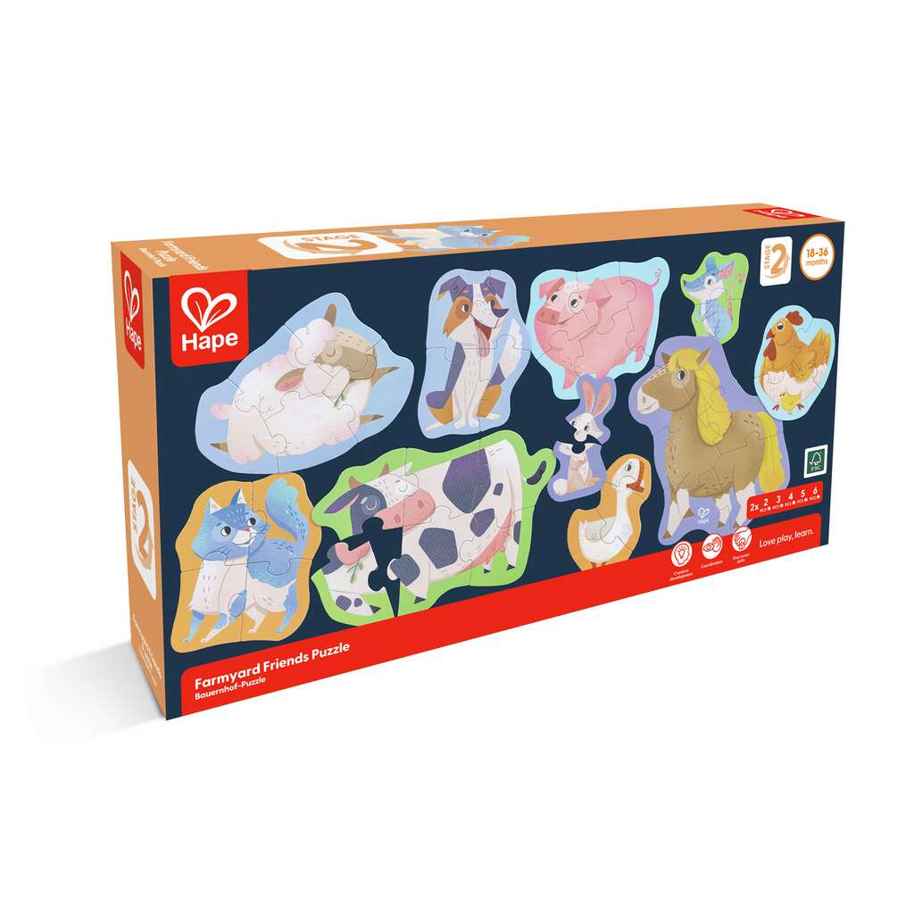 Puzzle cu animale ferma Hape Farm Friends 40 piese - poza 2