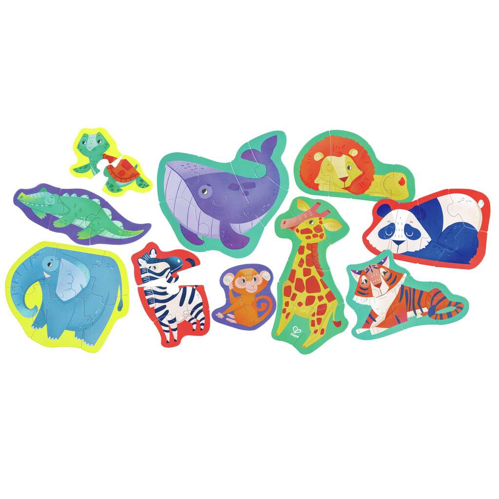 Puzzle cu animale Hape Jungle Friends 40 piese - poza 1
