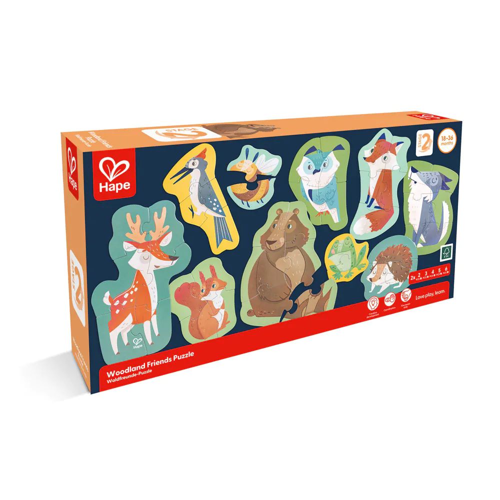Puzzle cu animale salbatice Hape Forest Friends 40 piese - poza 2