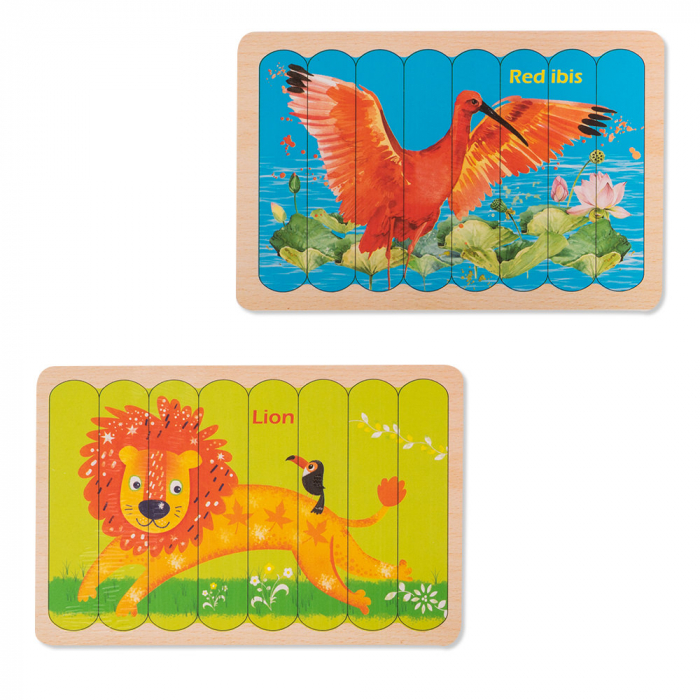 Puzzle cu Benzi de Potrivire cu Doua Fete