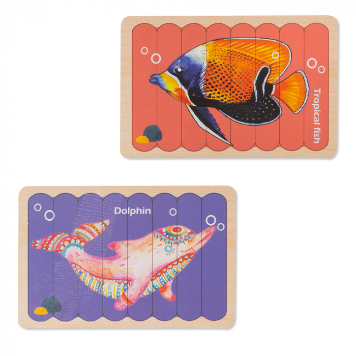 Puzzle cu Benzi de Potrivire cu Doua Fete